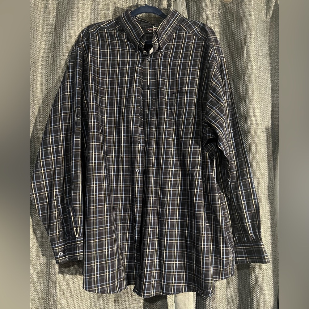 Roundtree & Yorke - Big and Tall Men’s 3XL Multicolor Plaid Shirt